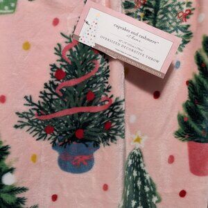 Christmas Tree Oversized Throw Blanket Soft Pink Comfy Winter Holiday Trees Snow